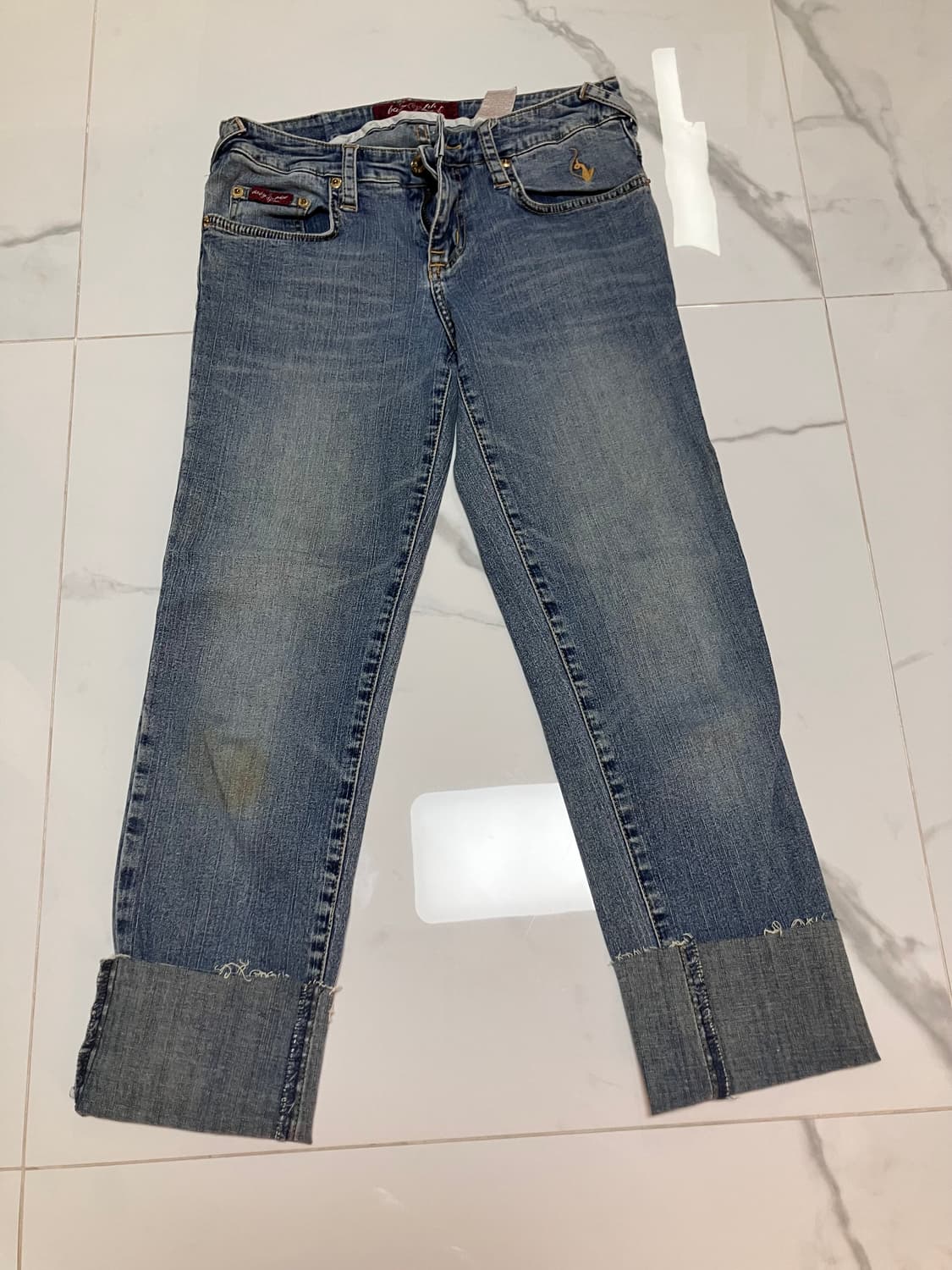 베이비 펫 Y2K 카프리 데님 빈티지 워시 여름 청바지 babyphat 상품이미지8