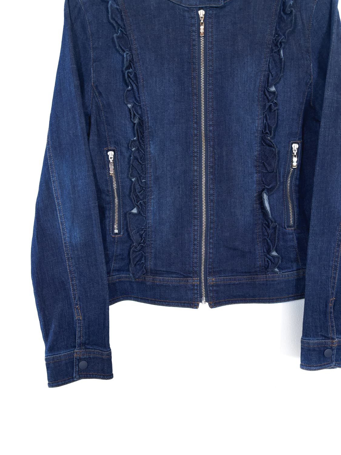 히로코 코시노 비스 러플 데님 라이더 자켓 상품이미지3