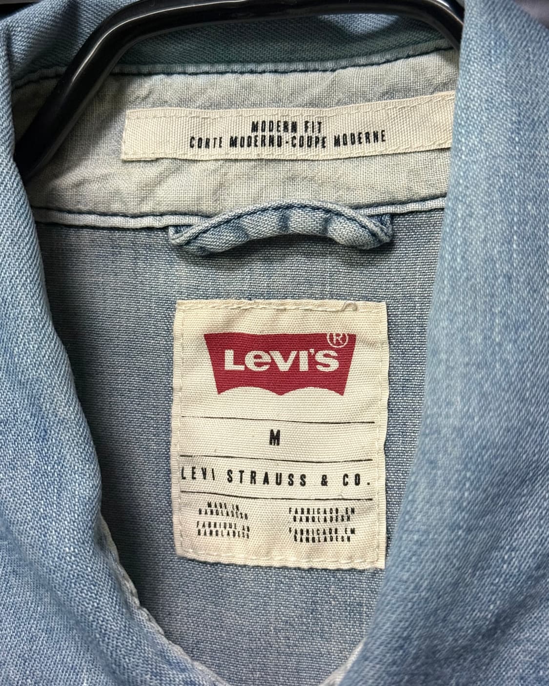 리바이스 워싱 데님 연청 웨스턴 셔츠 남방 M 95 워크 긴팔 투포켓  상품이미지7