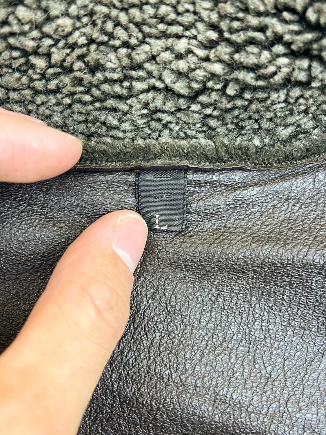  빈티지 90s 훅 버클 레더 무스탕 상품이미지8