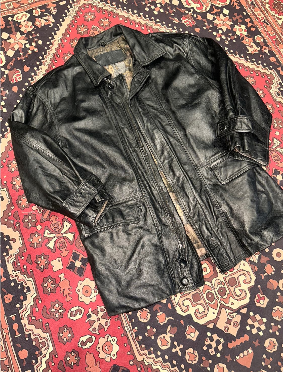 ( L ) 가죽자켓 가죽코트 가죽하프 빈티지가죽 아메카지 워크웨어 상품이미지2