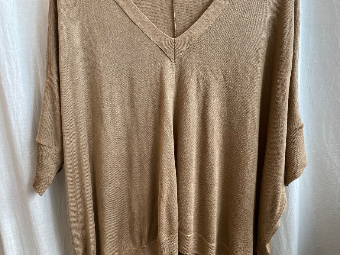 NOUQUE 베이지 브이넥 울혼방니트탑(M-L) 상품이미지5