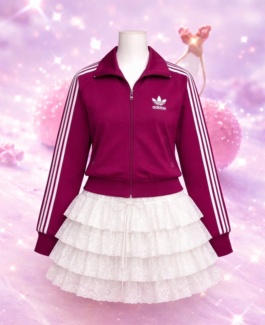 [셋업가] 아디다스 핑크 삼선 파이어버드 져지 85+팬츠90 상품이미지1