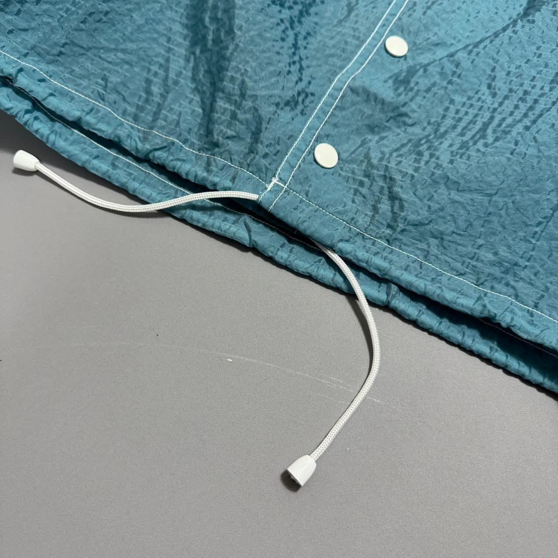 빔즈+(BEAMS+) 민트컬러 입체 패턴 나일론 스포츠 스냅 셔츠 자켓 상품이미지6