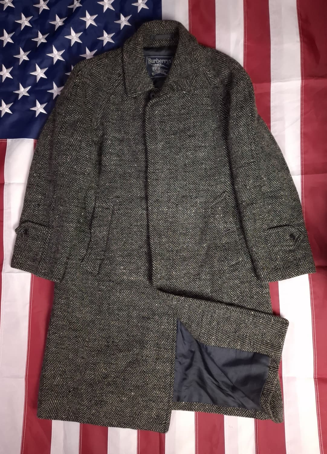 오리지날 90's 일본판 버버리 브리티시트위드 울 발마칸 코트 상품이미지1