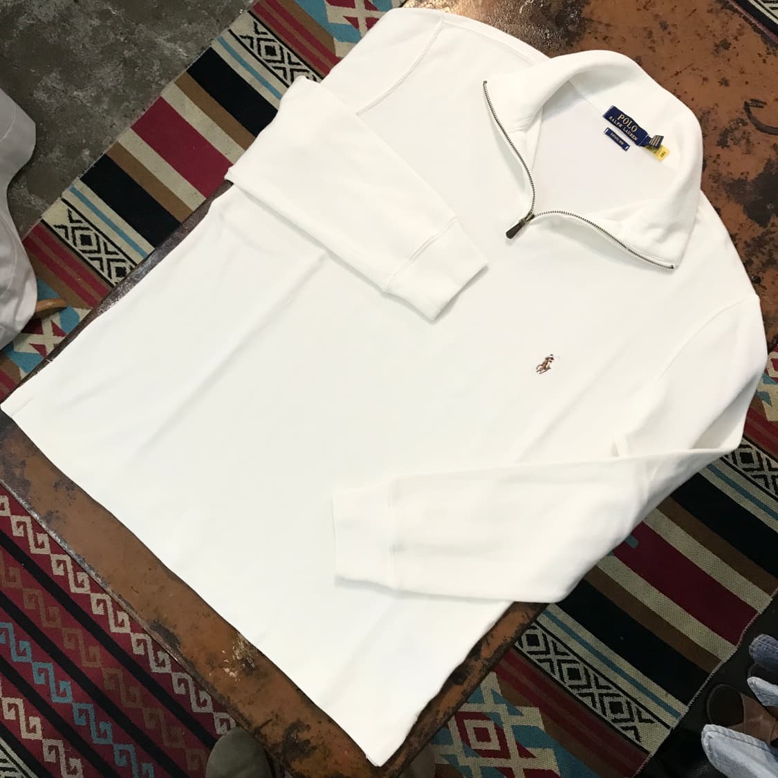 폴로랄프로렌 크림 아이보리 반집업 풀오버 남성 110 사이즈 상품이미지2