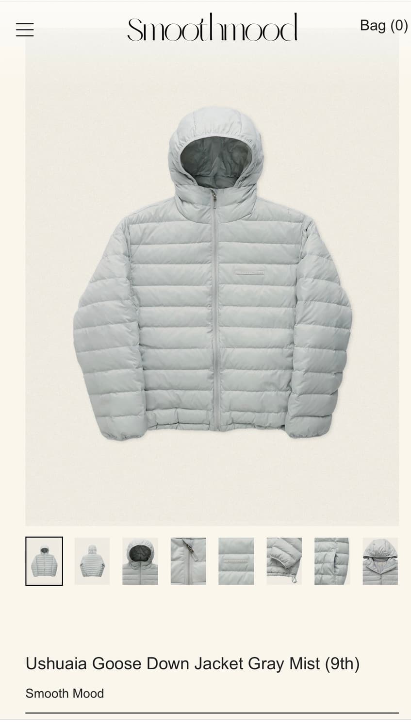 (새상품) 스무드무드 우수아이아 구스 다운 재킷 그레이미스트 상품이미지1