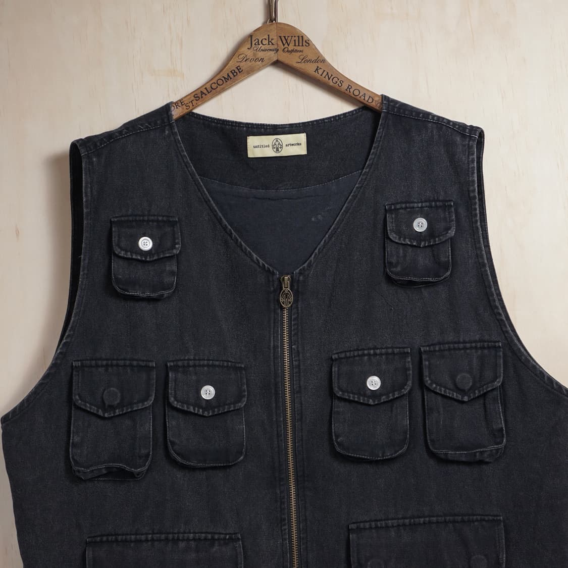 언타이틀 아트웍스 카고 데님 베스트 상품이미지5