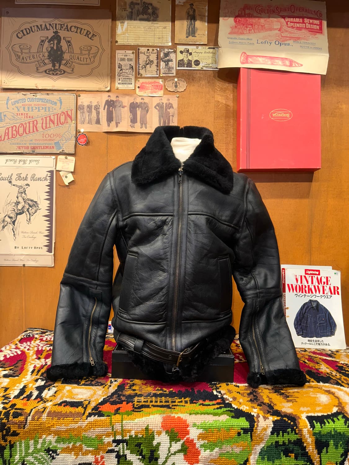 ( L-XL ) B3무스탕 레더자켓 가죽자켓 워크웨어 아메카지 밀리터리 상품이미지3