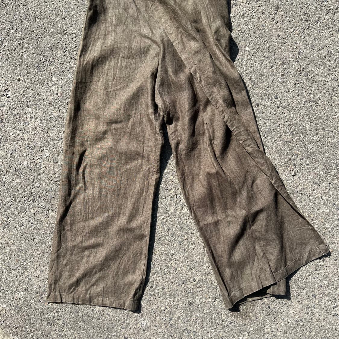 요지 야마모토 1995 SS 리넨 랩 와이드 팬츠 상품이미지5