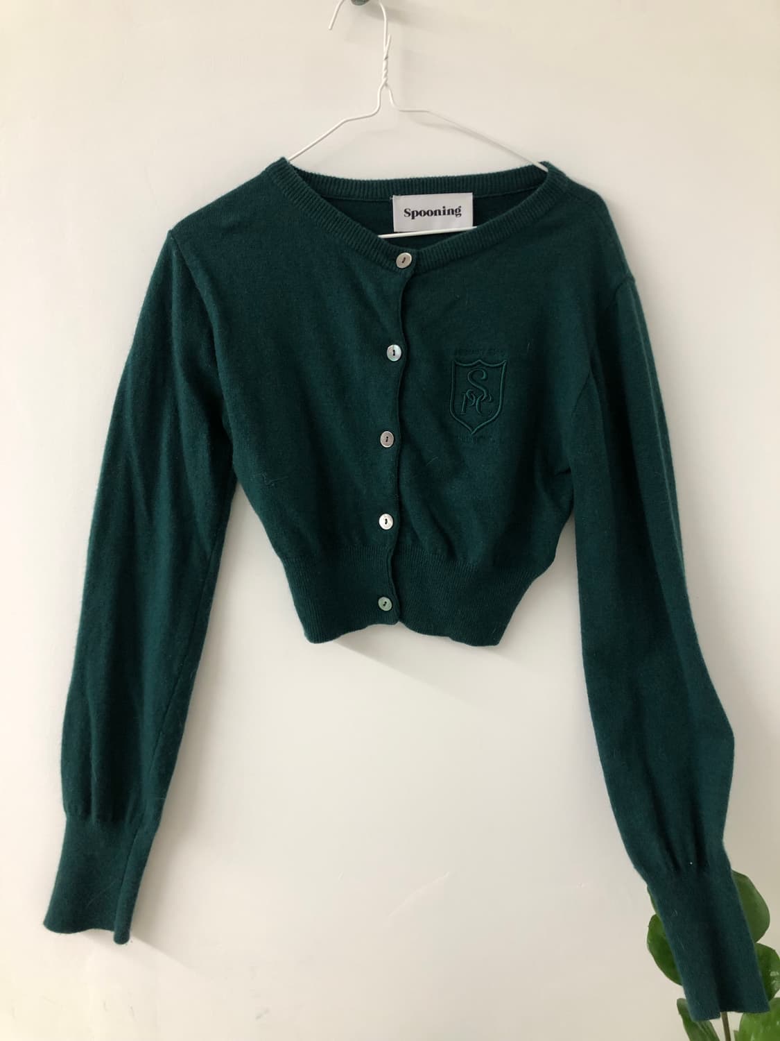 스푸닝 초록 크롭 가디건 상품이미지2