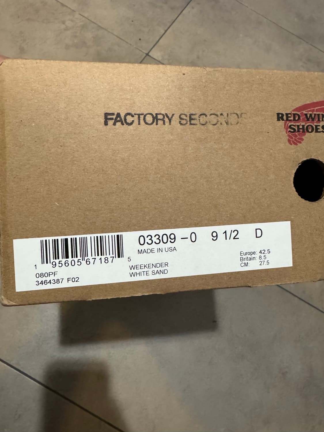 레드윙 3309 위켄더 처카 (9.5d) 새제품 세컨팩토리 상품이미지3