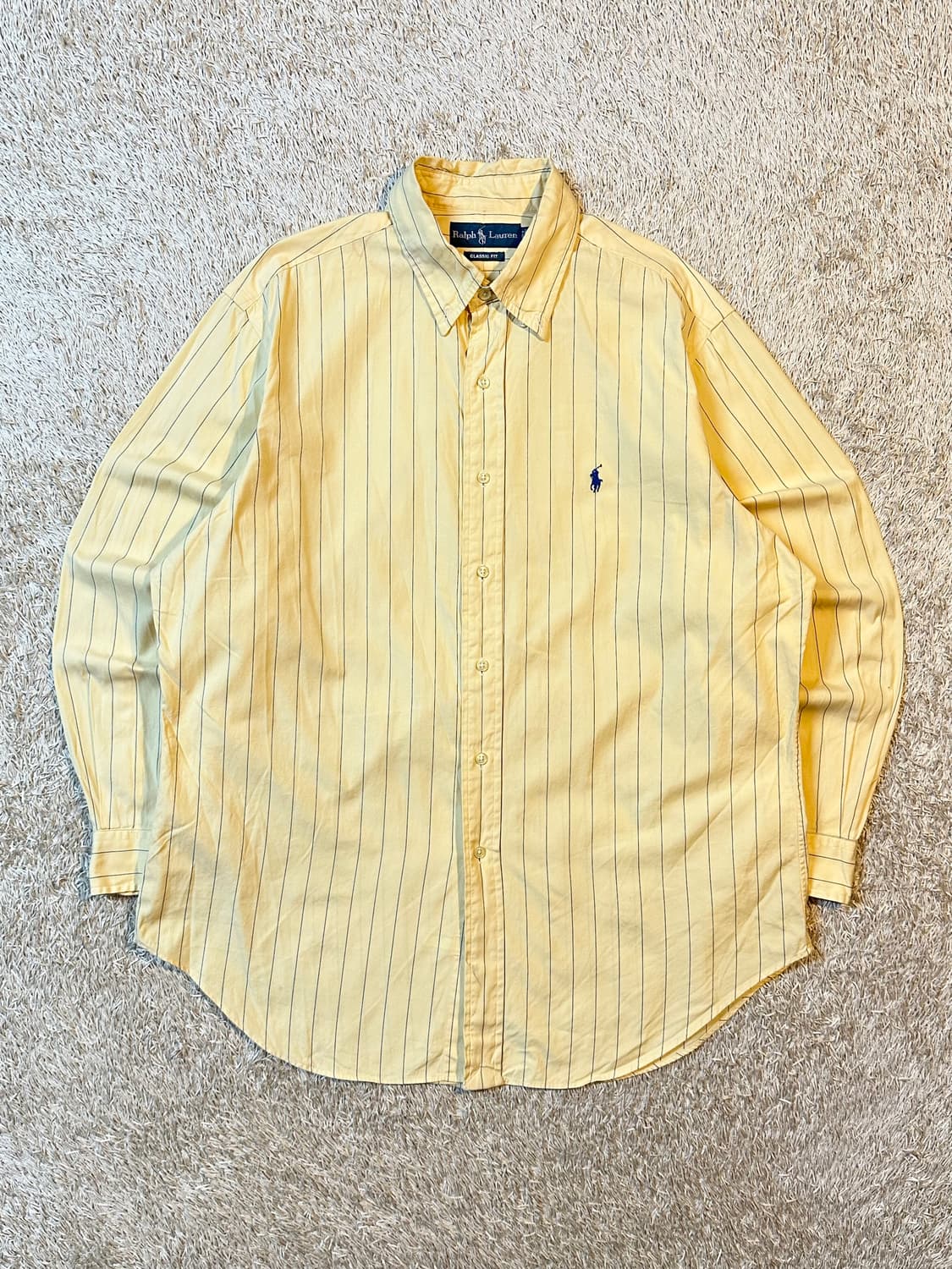 폴로 랄프로렌 클래식핏 블루포니 스트라이프 셔츠 레몬 상품이미지1