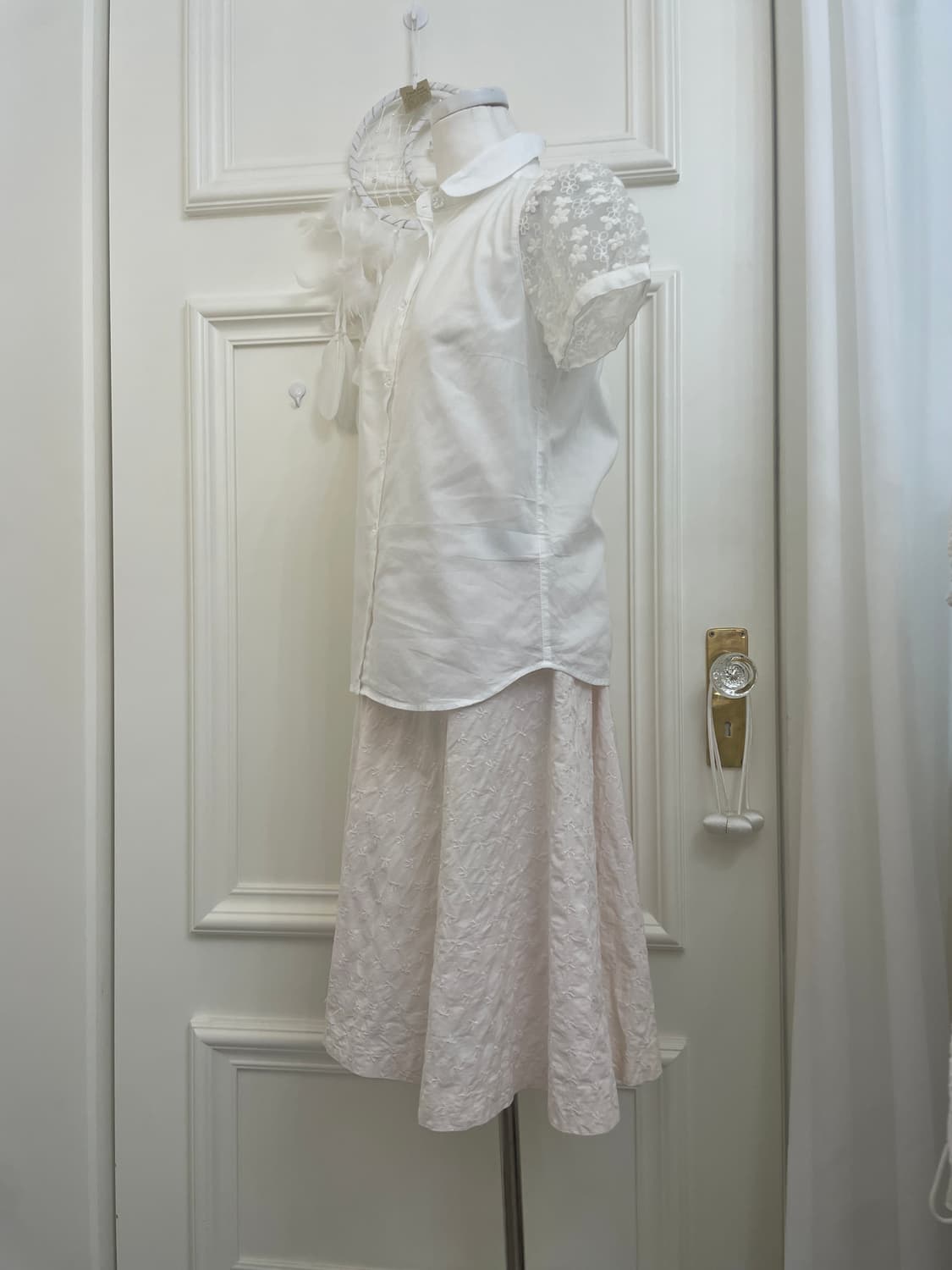 EARTH lace sleeve crystal flower button 상품이미지3