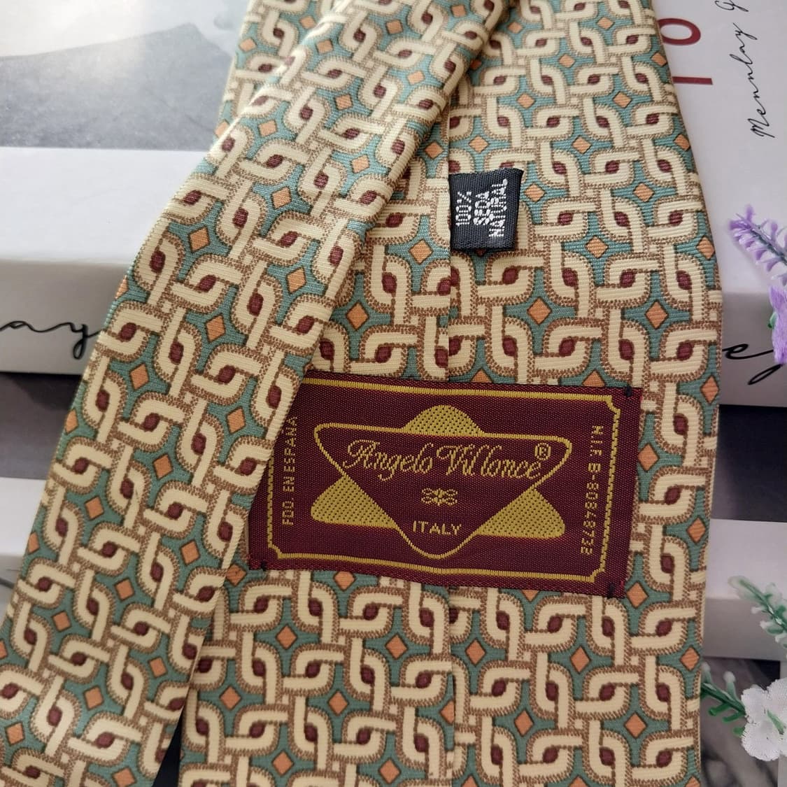 안젤로 빌로레세 실크 기하 패턴 넥타이 9.7cm A+~A등급 K1312 상품이미지6