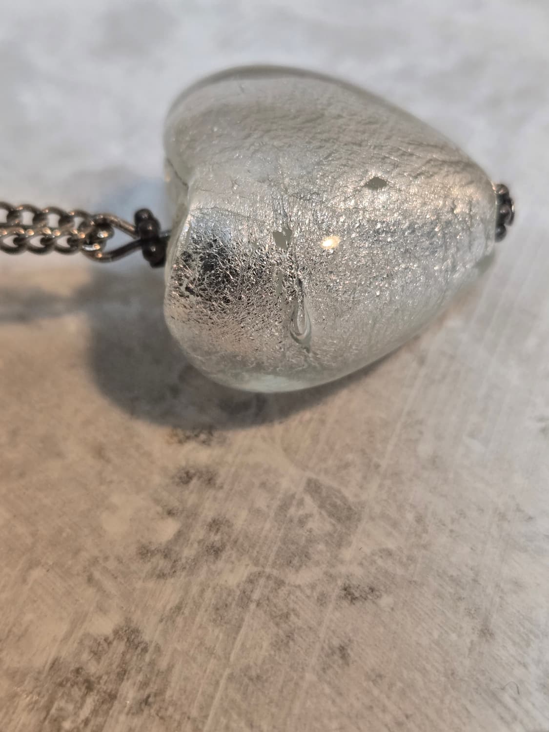 유럽 수공 실버포일 하트 글라스 빈티지목걸이  상품이미지5