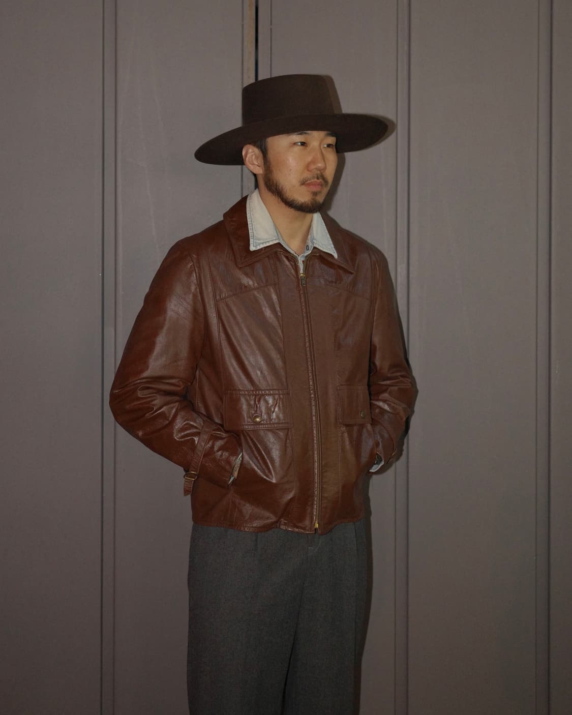 70s 빈티지 클래식 레더 코치 자켓 상품이미지8