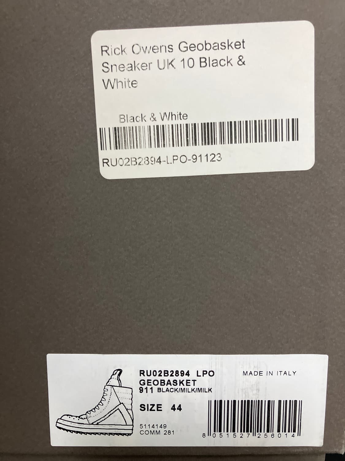 릭오웬스 지오바스켓 EU 44 상품이미지6