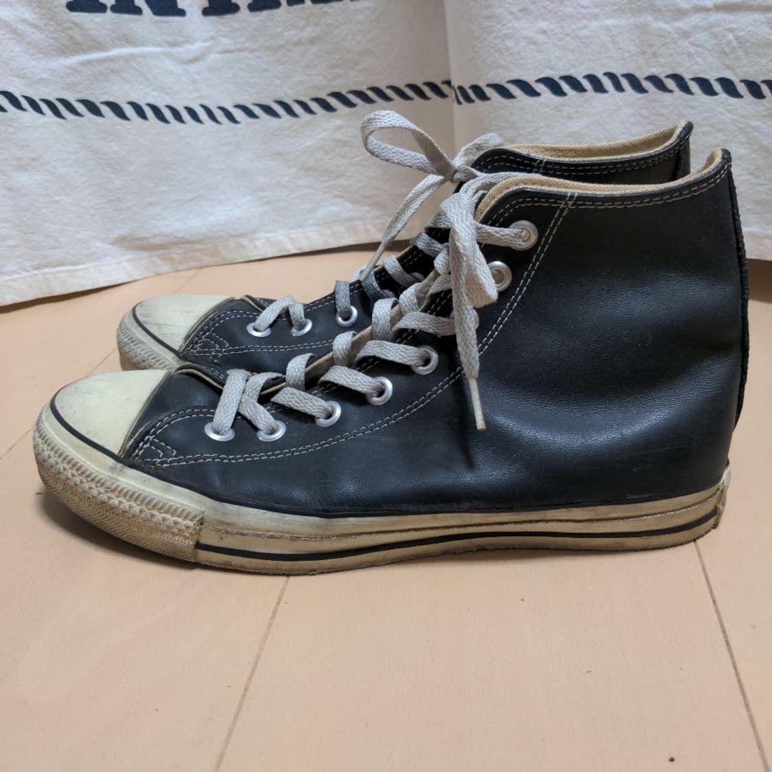 90s 컨버스 레더 블랙 made in usa 상품이미지2