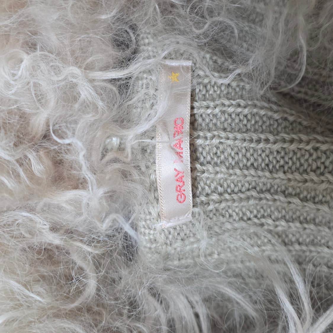 라떼갸루 모리걸 y2k 퍼 케이블니트 가디건 상품이미지4