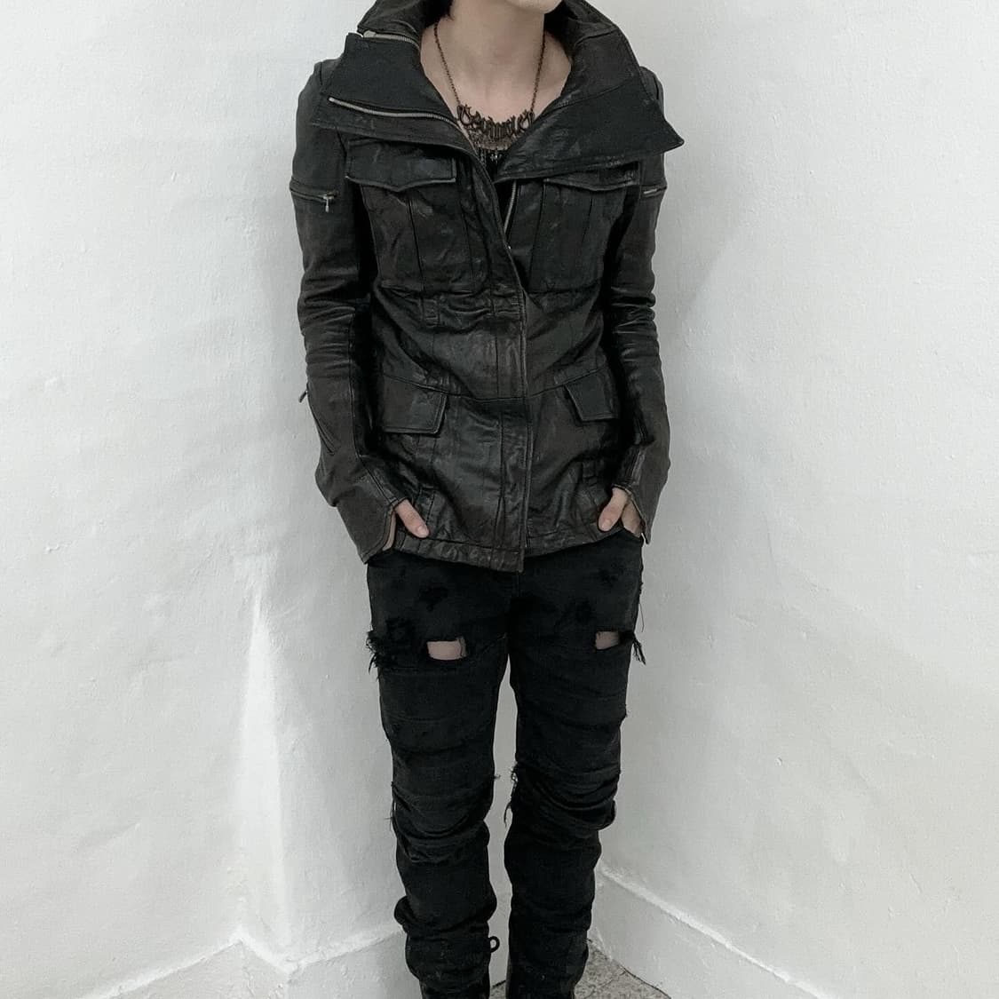Bajra 00’s archive high neck leather 상품이미지7