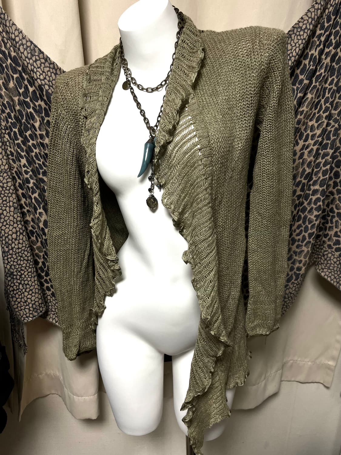 빈티지 폴로 올리브 니트 가디건  상품이미지4