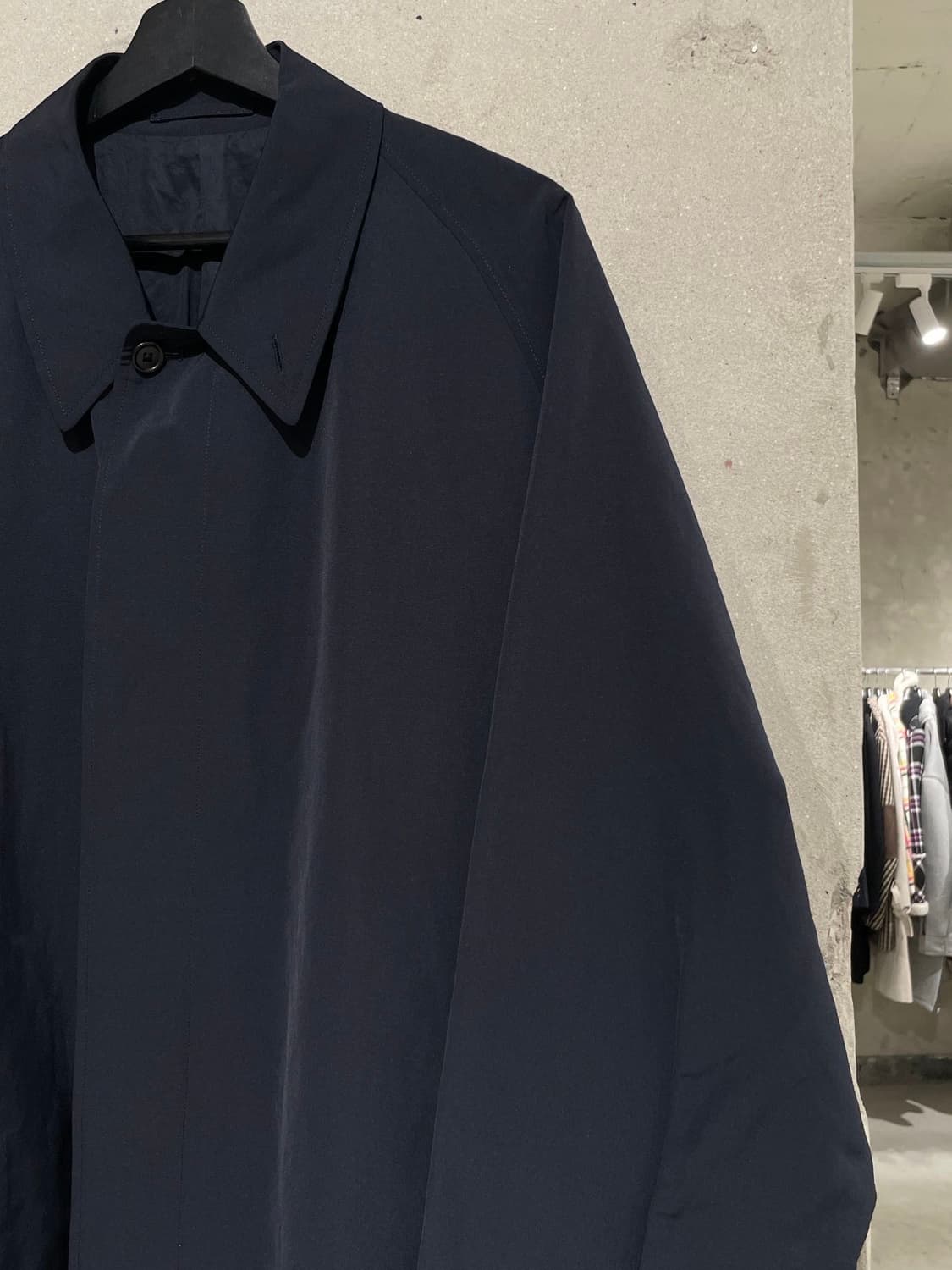 캡틴 션샤인 다크 네이비 클래식 히든 버튼 폴리에스터 코트 상품이미지3