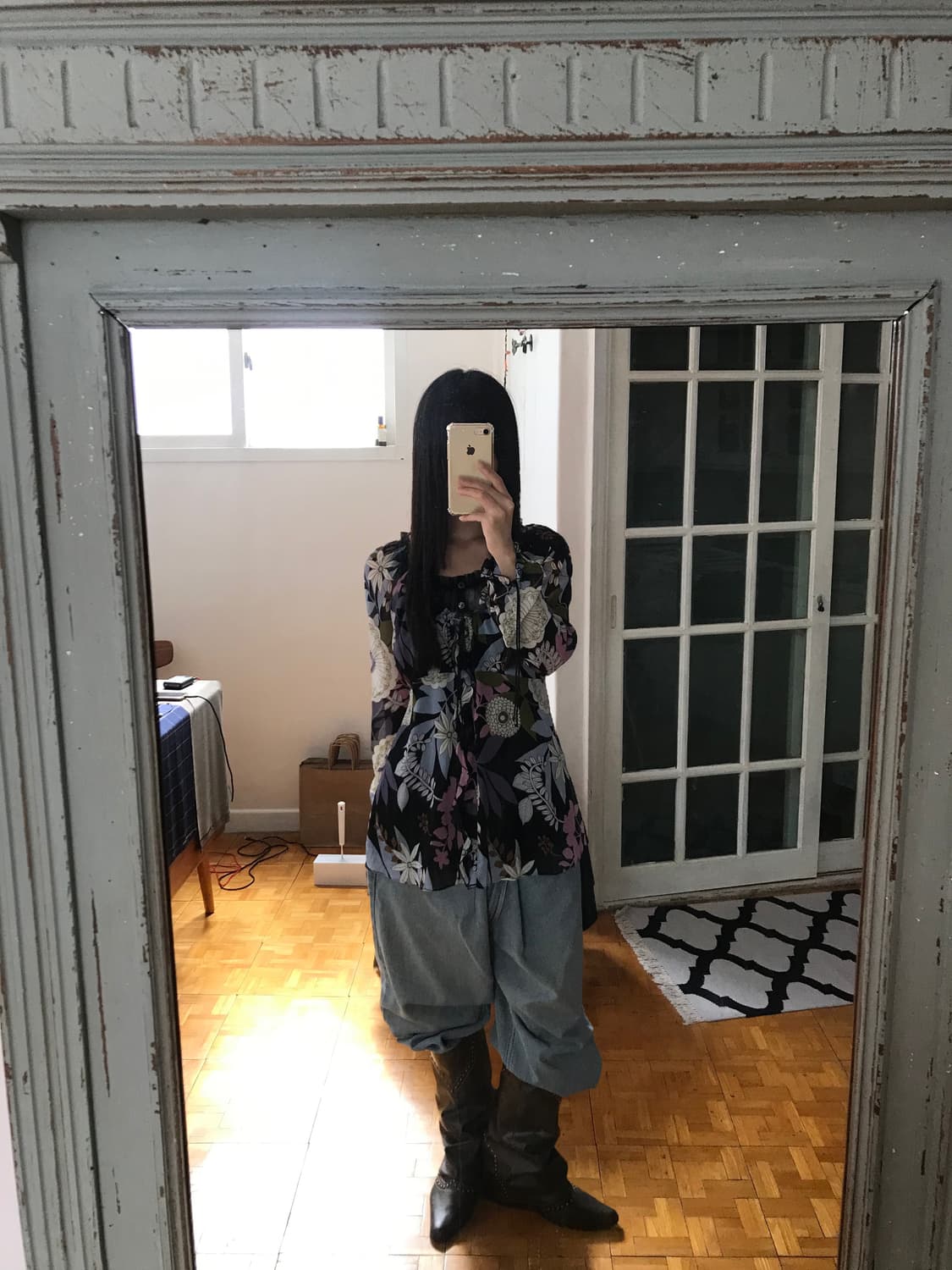 vintage pattern blouse 상품이미지1