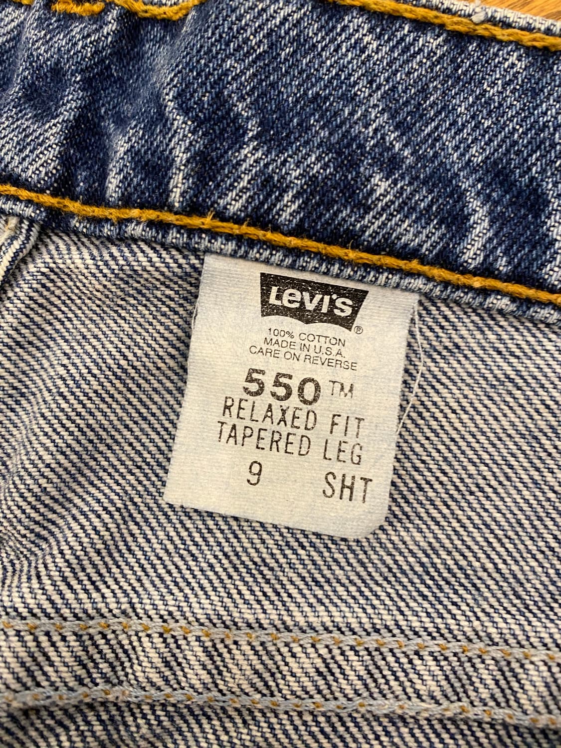 90s USA 리바이스 550 테이퍼드진 진청바지 상품이미지8