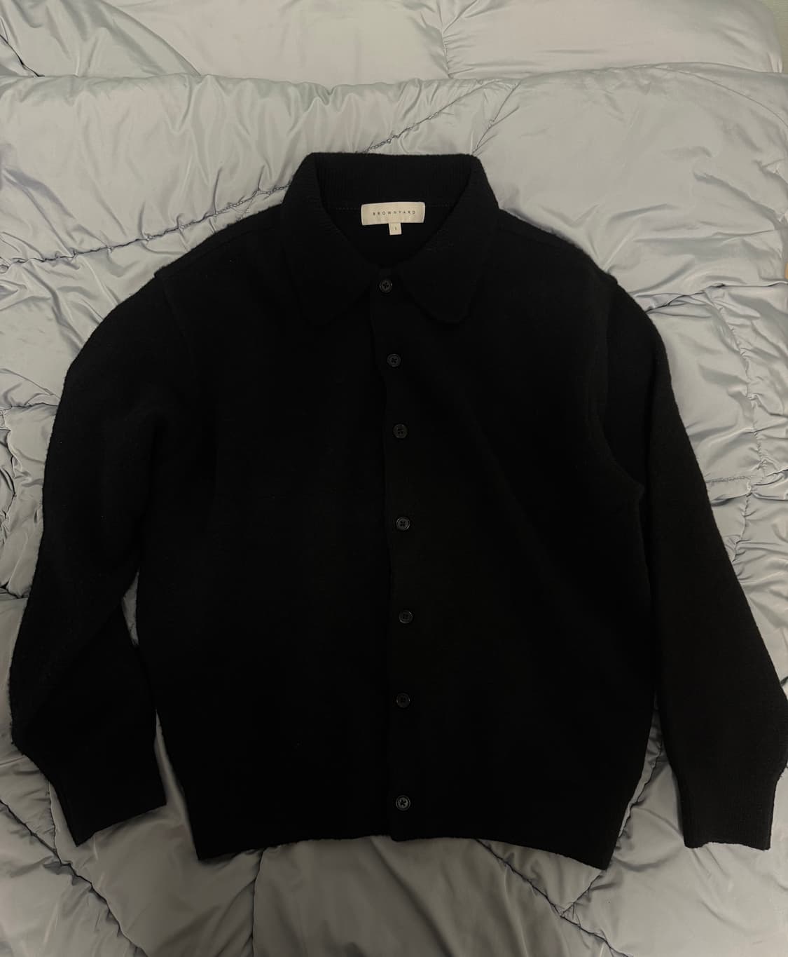 브라운야드 알파카 카라 가디건 상품이미지1