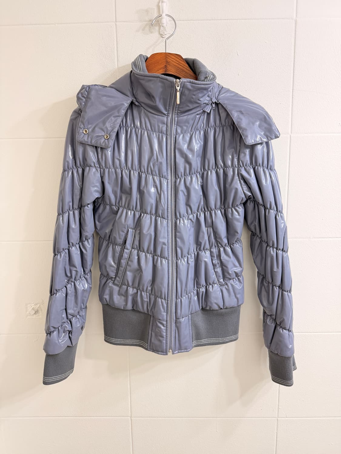 아디다스 코발트 쿨톤 블루 작사 글로시 패딩 상품이미지4