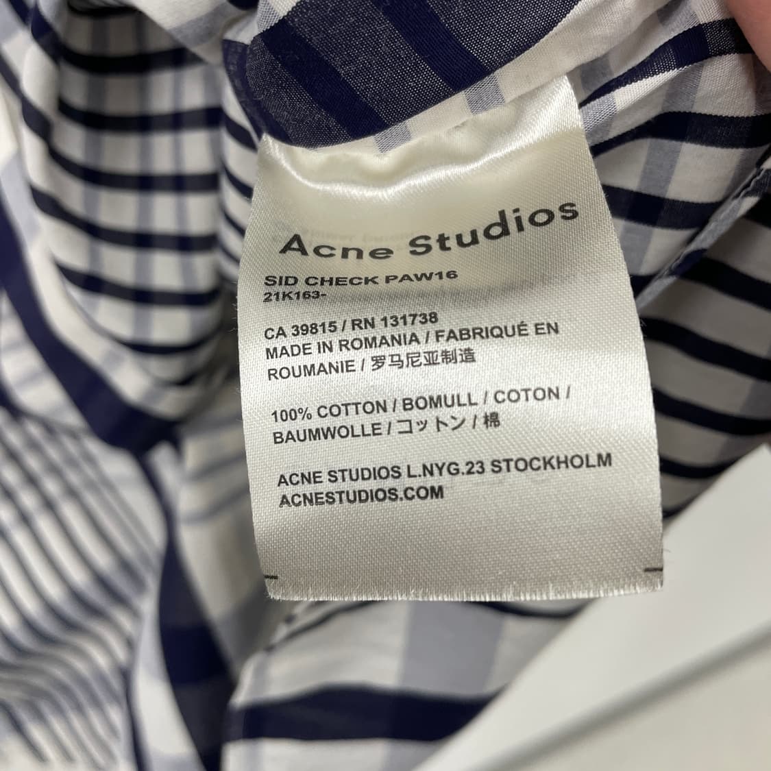 아크네 스튜디오 체크 셔츠 상품이미지5