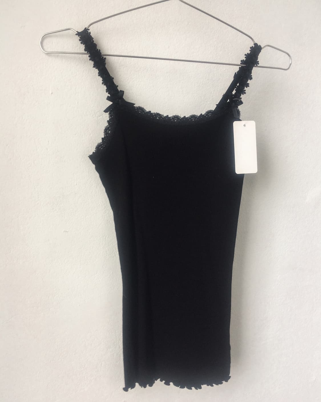 Lace ribbon ribbed sleeveless 상품이미지1