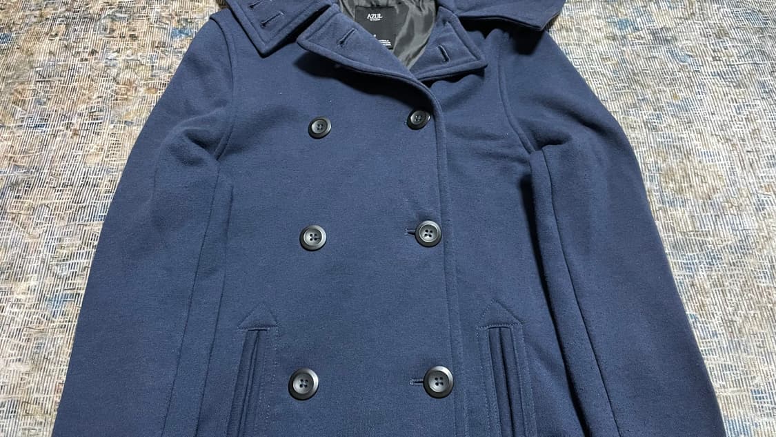 JPN 일본 빈티지 모리걸 y2k 네이비 스웻 더블버튼 후드 자켓 S 상품이미지7