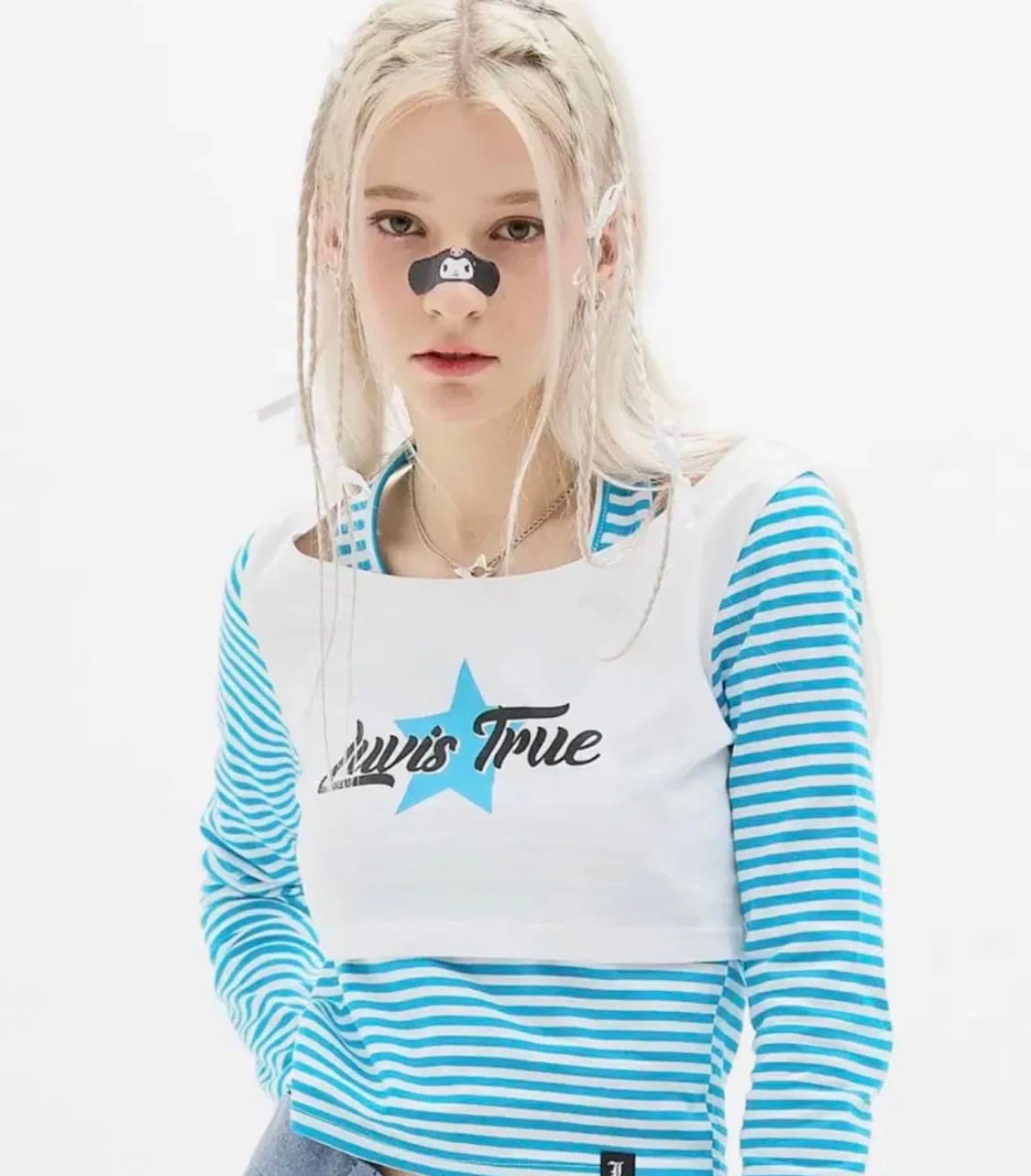 러브이즈트루 DN STRIPE LAYERED TEE(SKY BLUE) 상품이미지1
