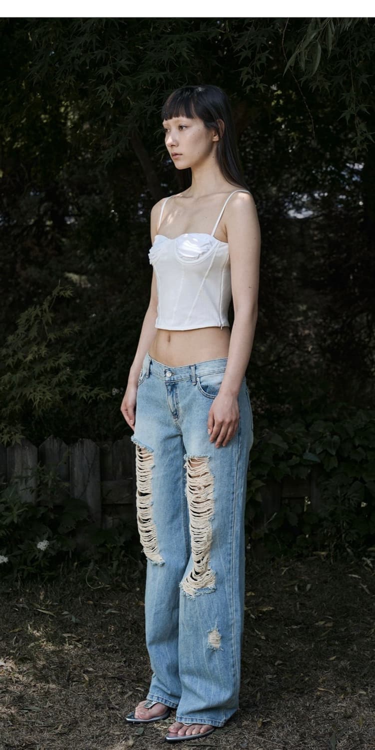 보헴서 SHIRRING BUSTIER TOP, IVORY 상품이미지1