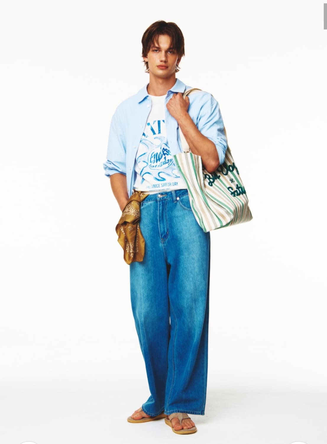 세터 SATUR 린넨 릴렉스드 데님 팬츠 (새상품급) 상품이미지3