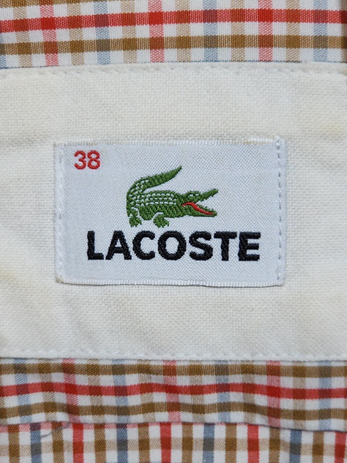 (S) 라코스테 남방 체크 셔츠 로고 스판 캐주얼  상품이미지3