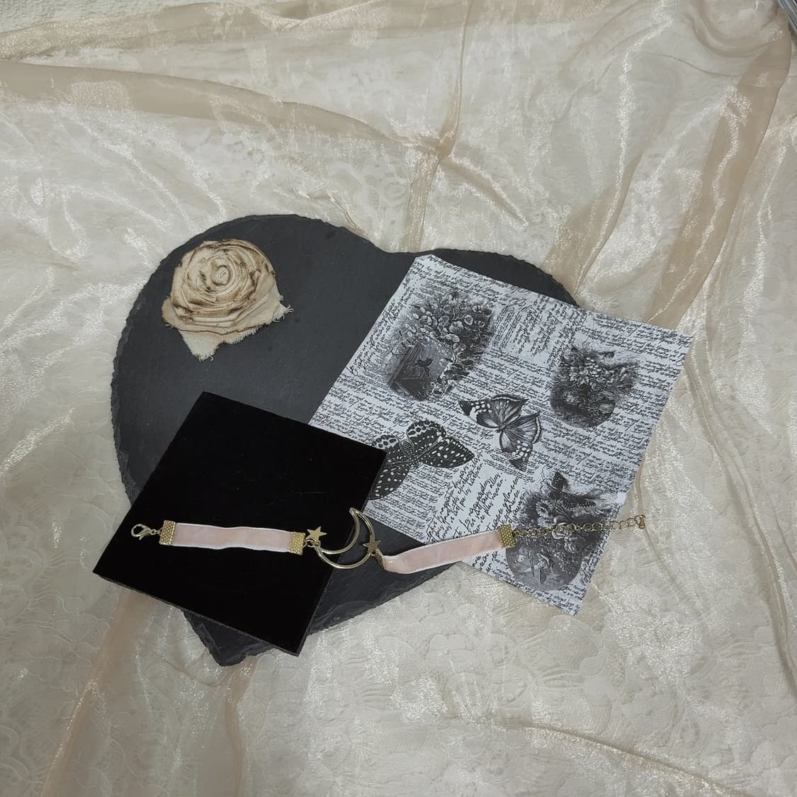 빈티지 벨벳 달 별 팔찌 상품이미지1