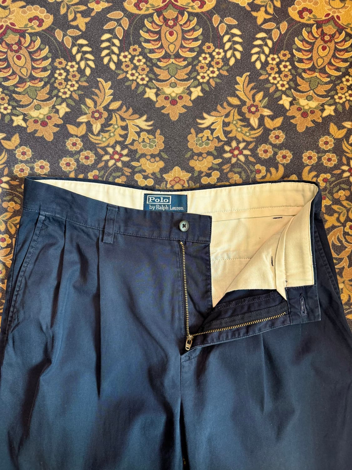 빈티지 폴로 투턱 치노팬츠 네이비 상품이미지3