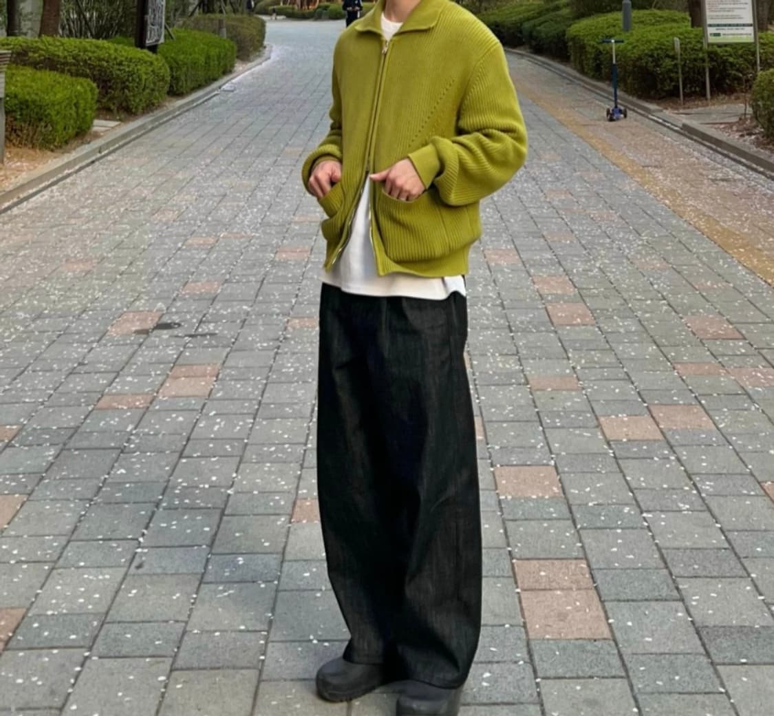 인템포무드 올리브 니트집업(M) 상품이미지7