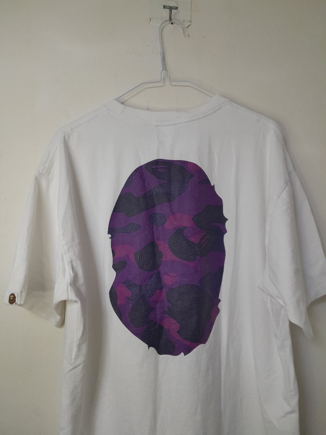 BAPE 컬러 카모 빅에이프 헤드 화이트퍼플 반팔티 2XL/105~110 상품이미지6