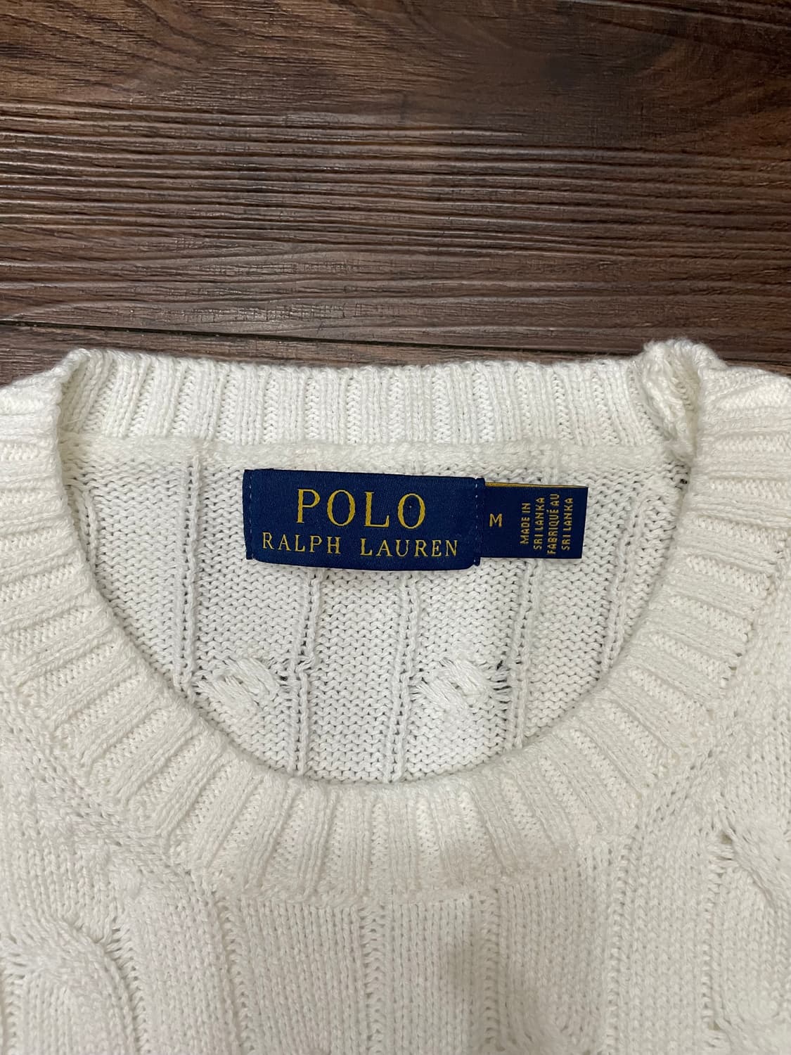 폴로 랄프로렌 케이블 니트 코튼 스웨터 화이트 상품이미지6
