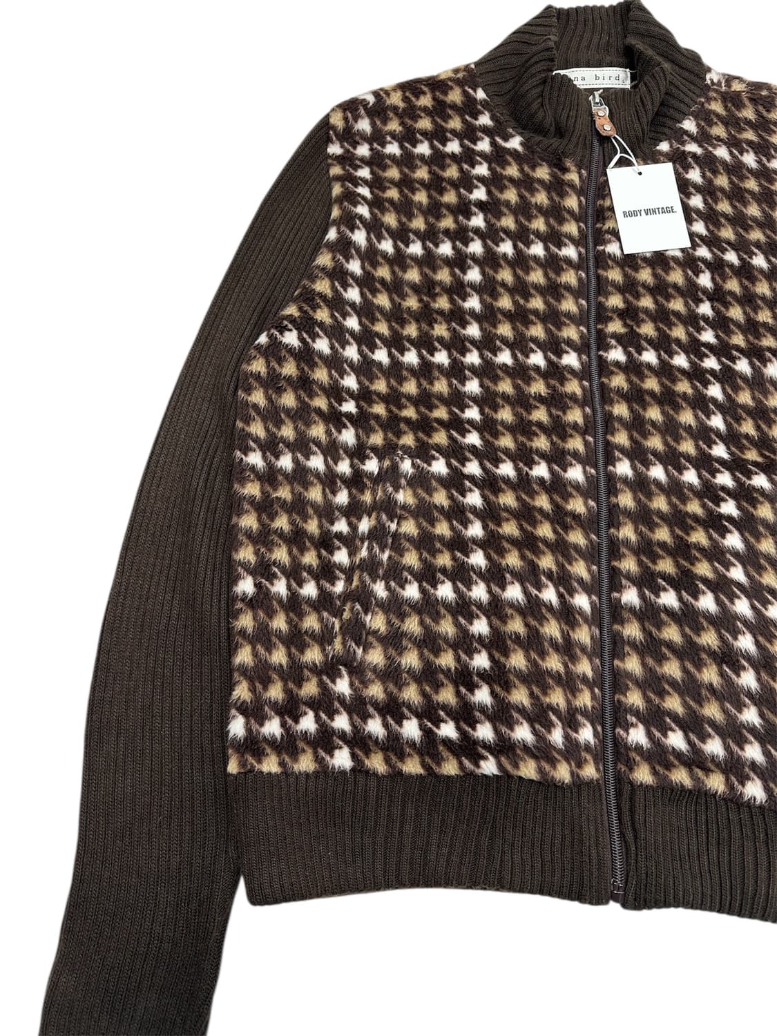 Dina Bird Patterned Knit Zip Cardigan 상품이미지2