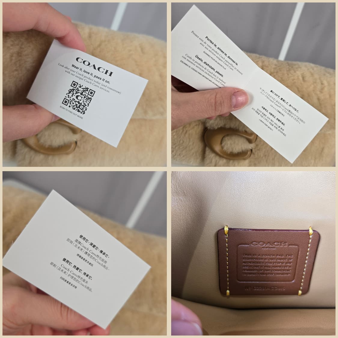 COACH 코치 시어링 필로우 태비 18 웜 뉴트럴 백 가방 정품 양털 상품이미지10