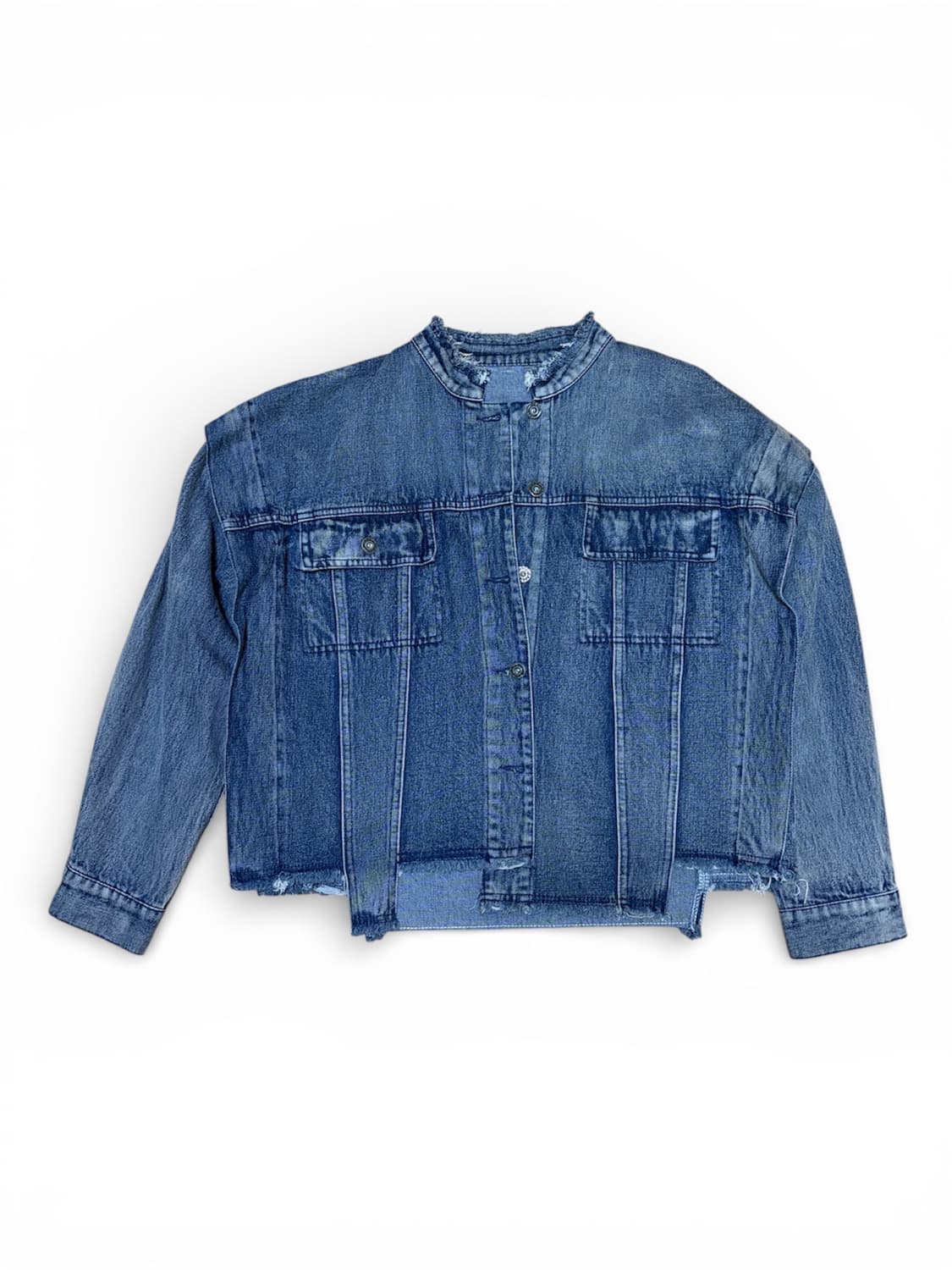 빈티지 언발란스 크롭 청자켓 상품이미지1