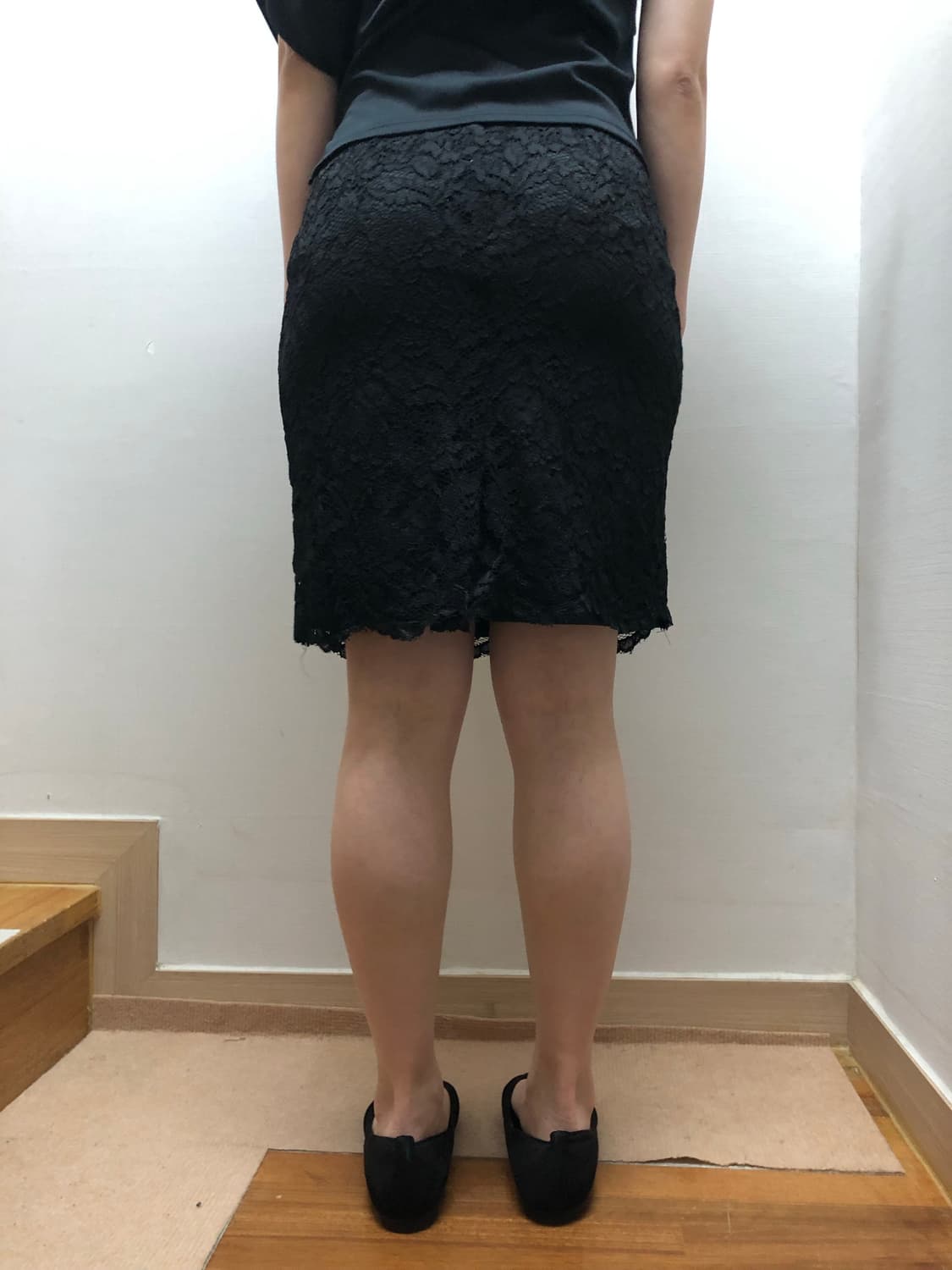 빈티지 블랙 레이스 미디 스커트 상품이미지8