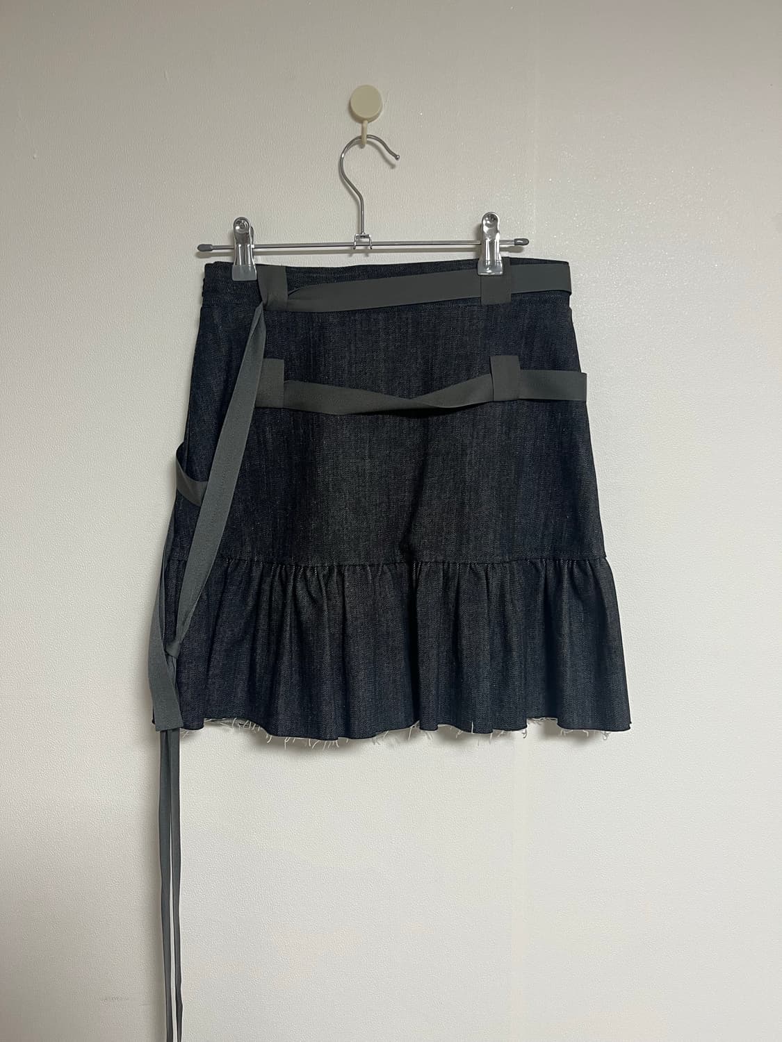 드라이로즈 롱 테이프 프릴 미니스커트 빈티지 깔 상품이미지4