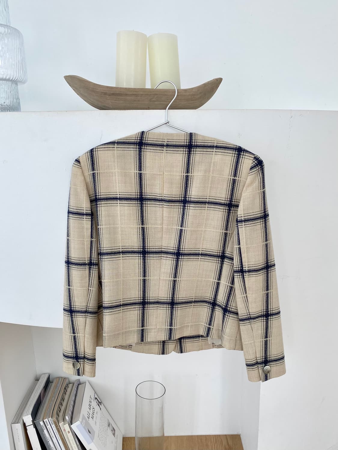 빈티지 플래드 라운드넥 울 재킷 (Italian Fabric) 상품이미지8