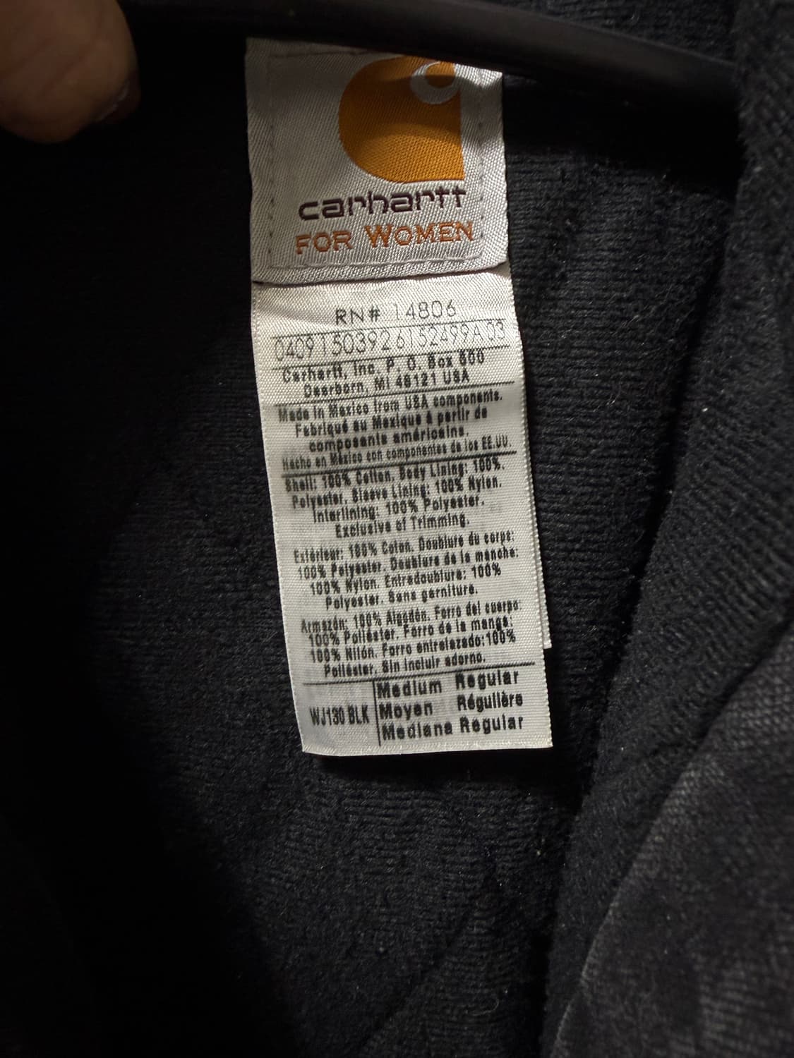 (M) 칼하트 후드 자켓 WJ130 BLK 상품이미지4